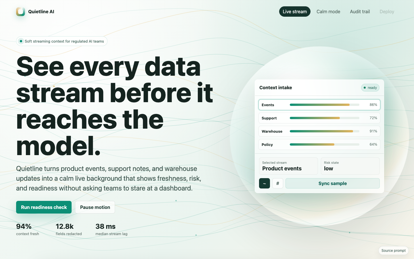 Animated Backgrounds preview for Soft Data Stream Background for AI startup