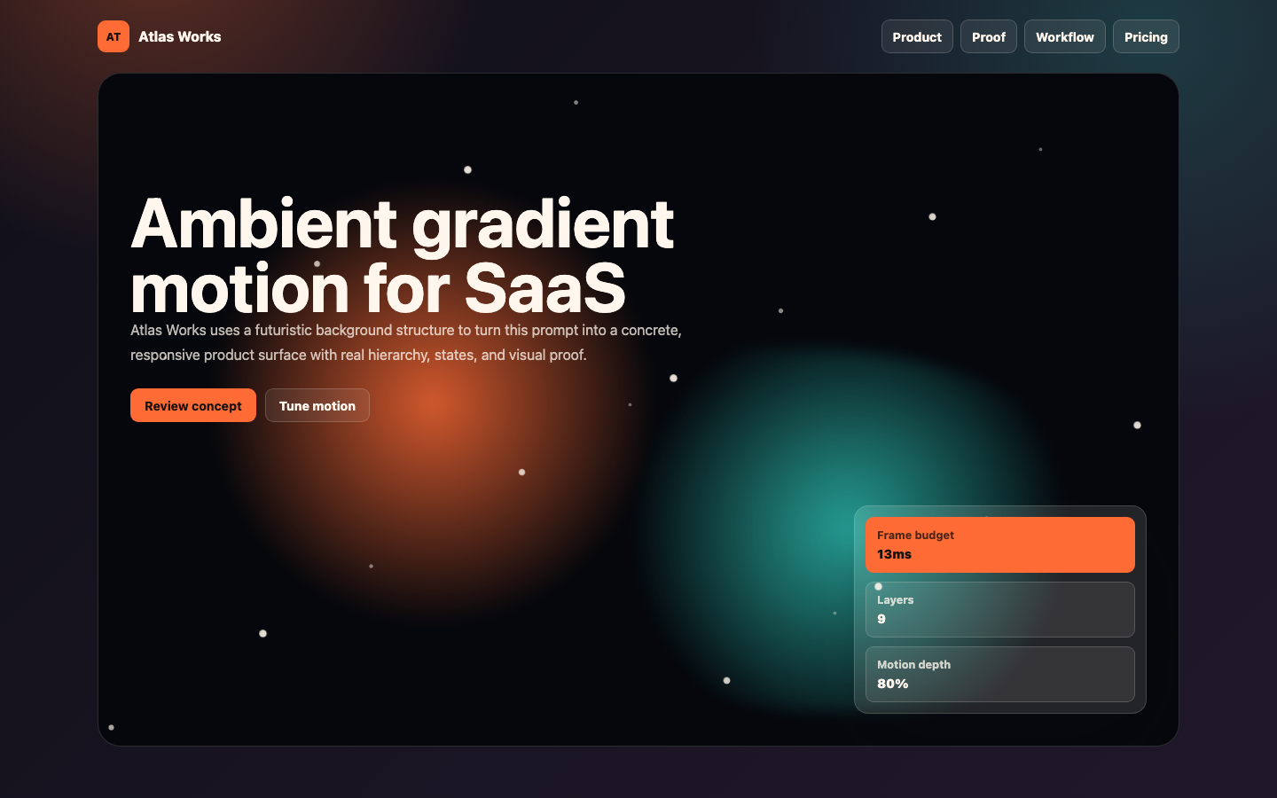 Animated Backgrounds preview for Futuristic Ambient Gradient Motion for SaaS