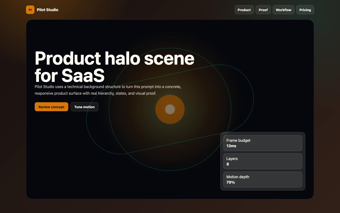 Animated Backgrounds preview for Technical Product Halo Scene for SaaS