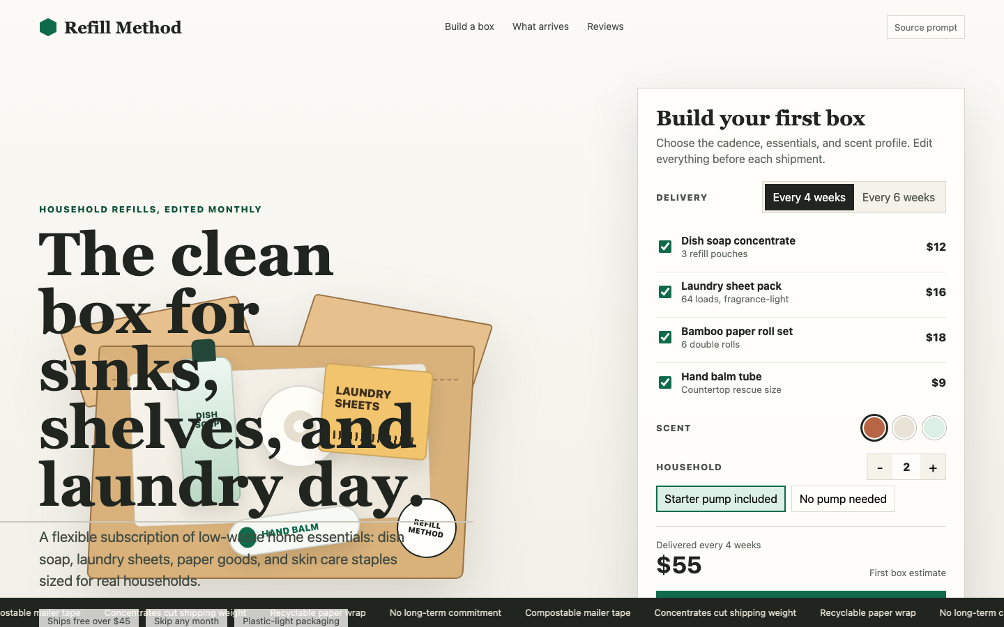 Ecommerce and Marketplaces preview for Clean Subscription Box Landing Page for Consumer goods