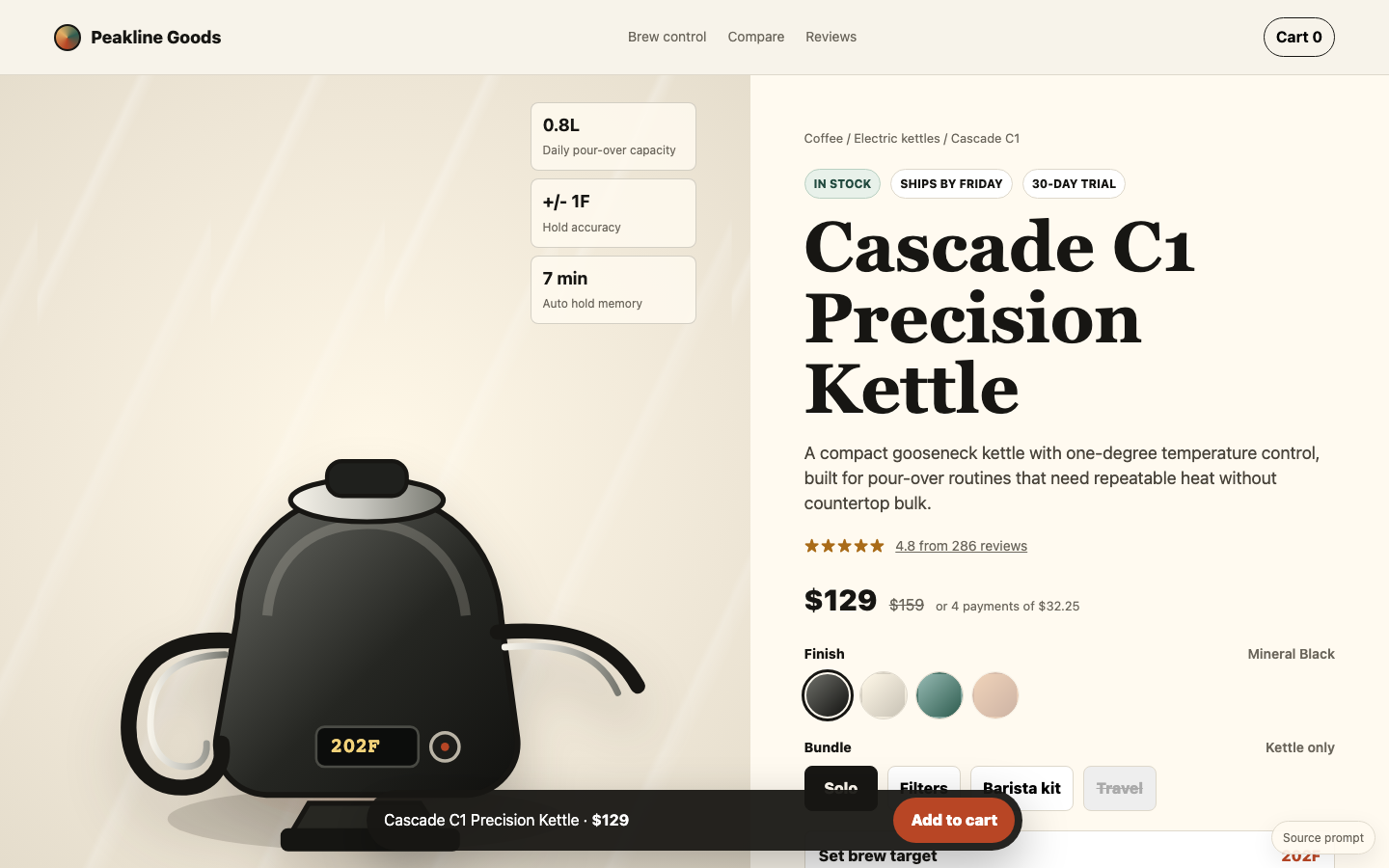 Ecommerce and Marketplaces preview for Commercial Product Detail Page for Ecommerce