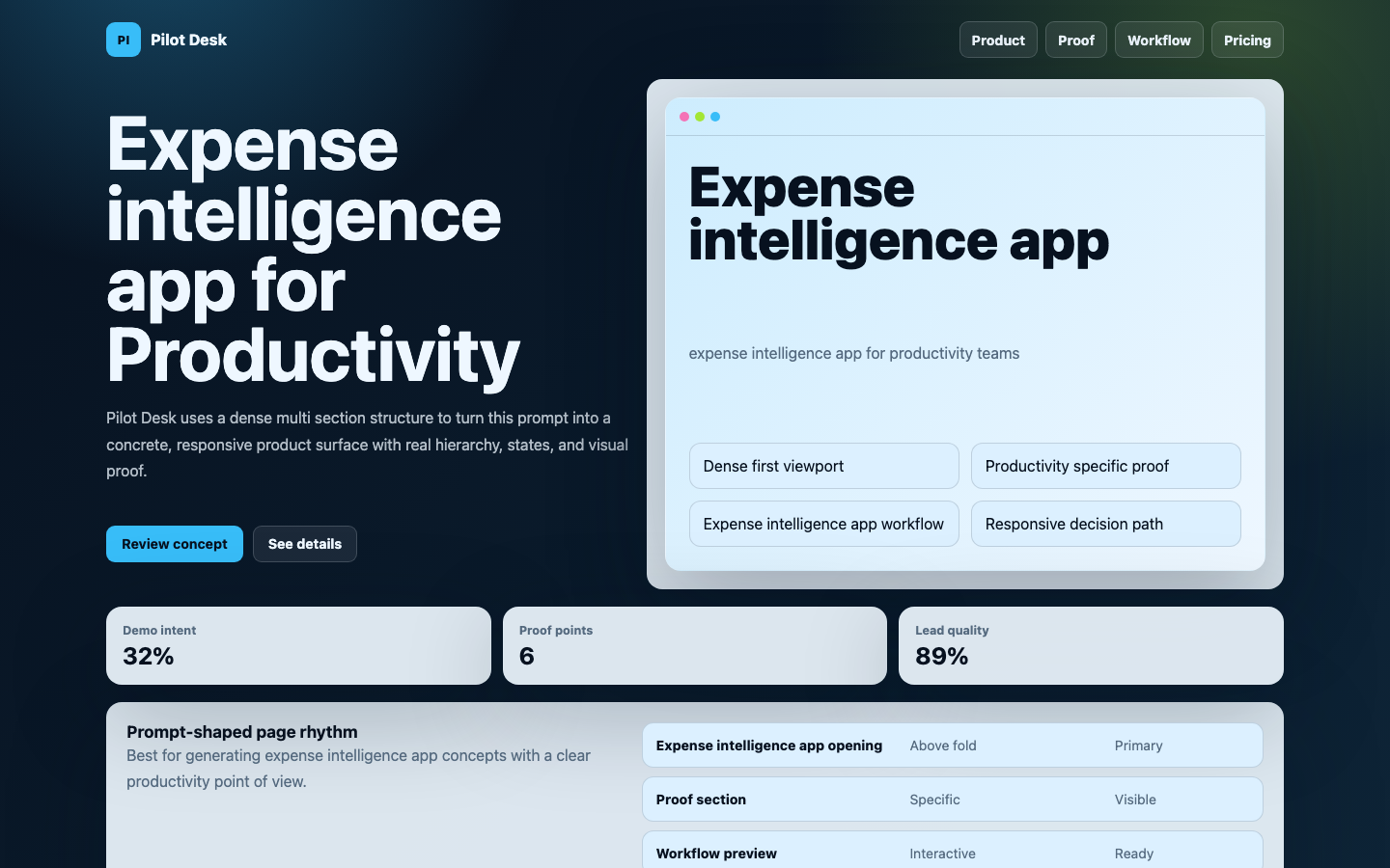 Fintech and Productivity preview for Dense Expense Intelligence App for Productivity