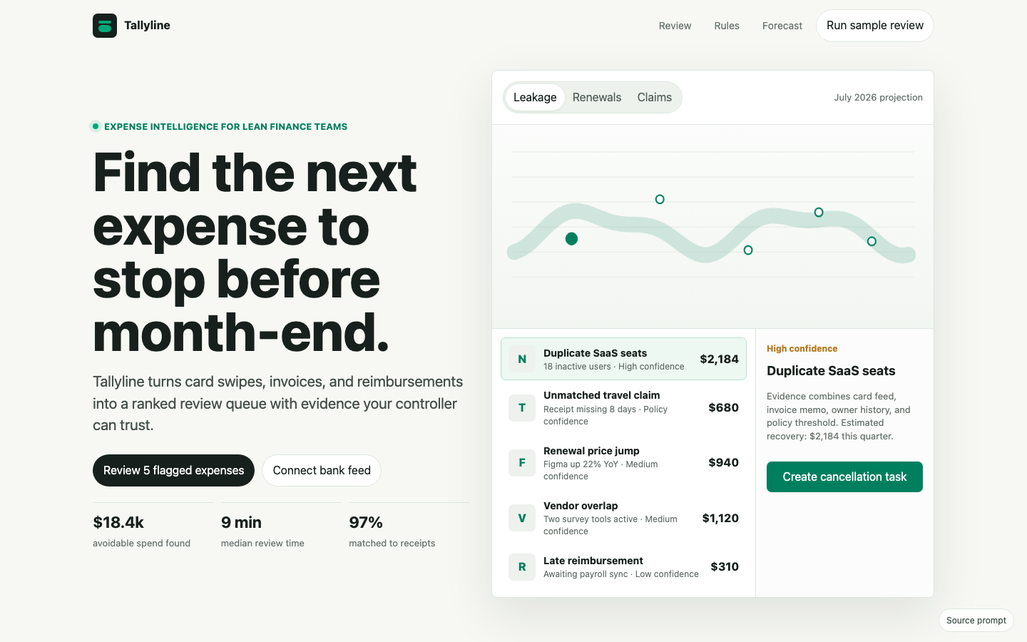 Fintech and Productivity preview for Minimal Expense Intelligence App for Fintech
