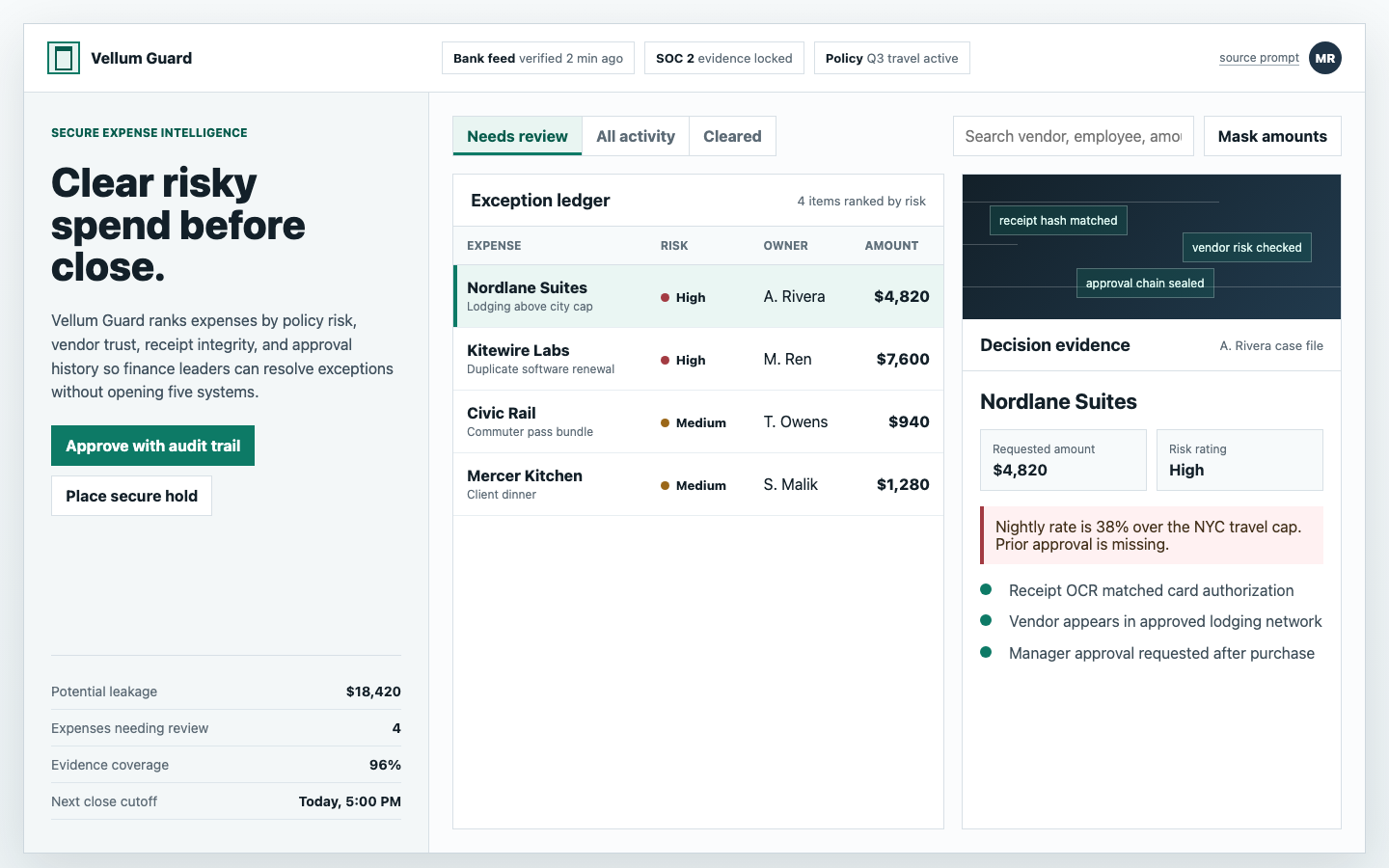 Fintech and Productivity preview for Secure Expense Intelligence Apps for Fintech