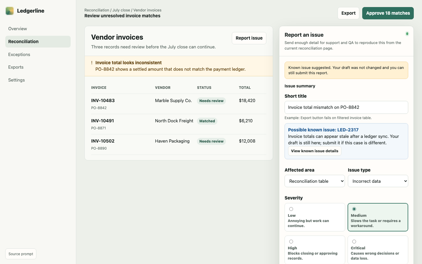 Forms, Feedback & Data Collection preview for Issue Reporting Form for Product Bugs and Problems