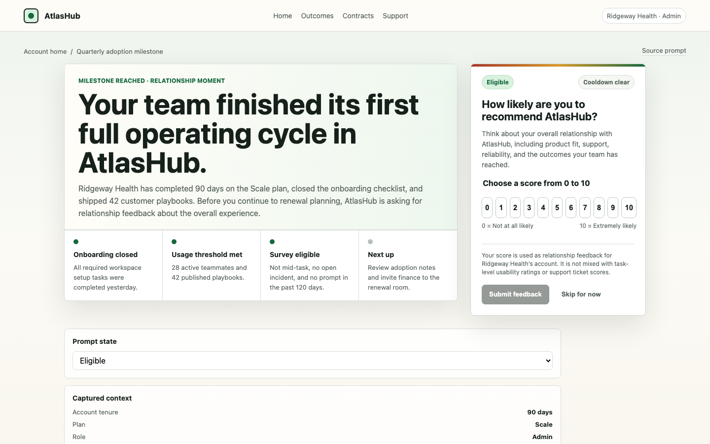 Forms, Feedback & Data Collection preview for NPS-Style Relationship Survey for Existing Products
