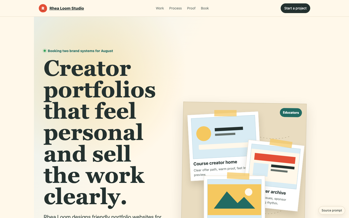 Full Website Concepts preview for Friendly Portfolio Website for Creator
