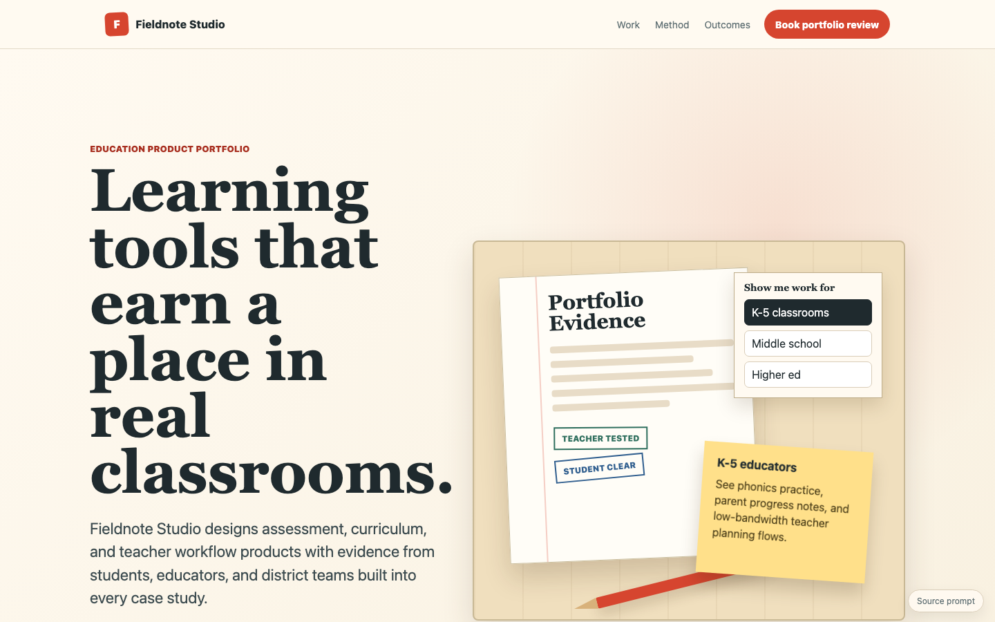 Full Website Concepts preview for Friendly Portfolio Website for Education