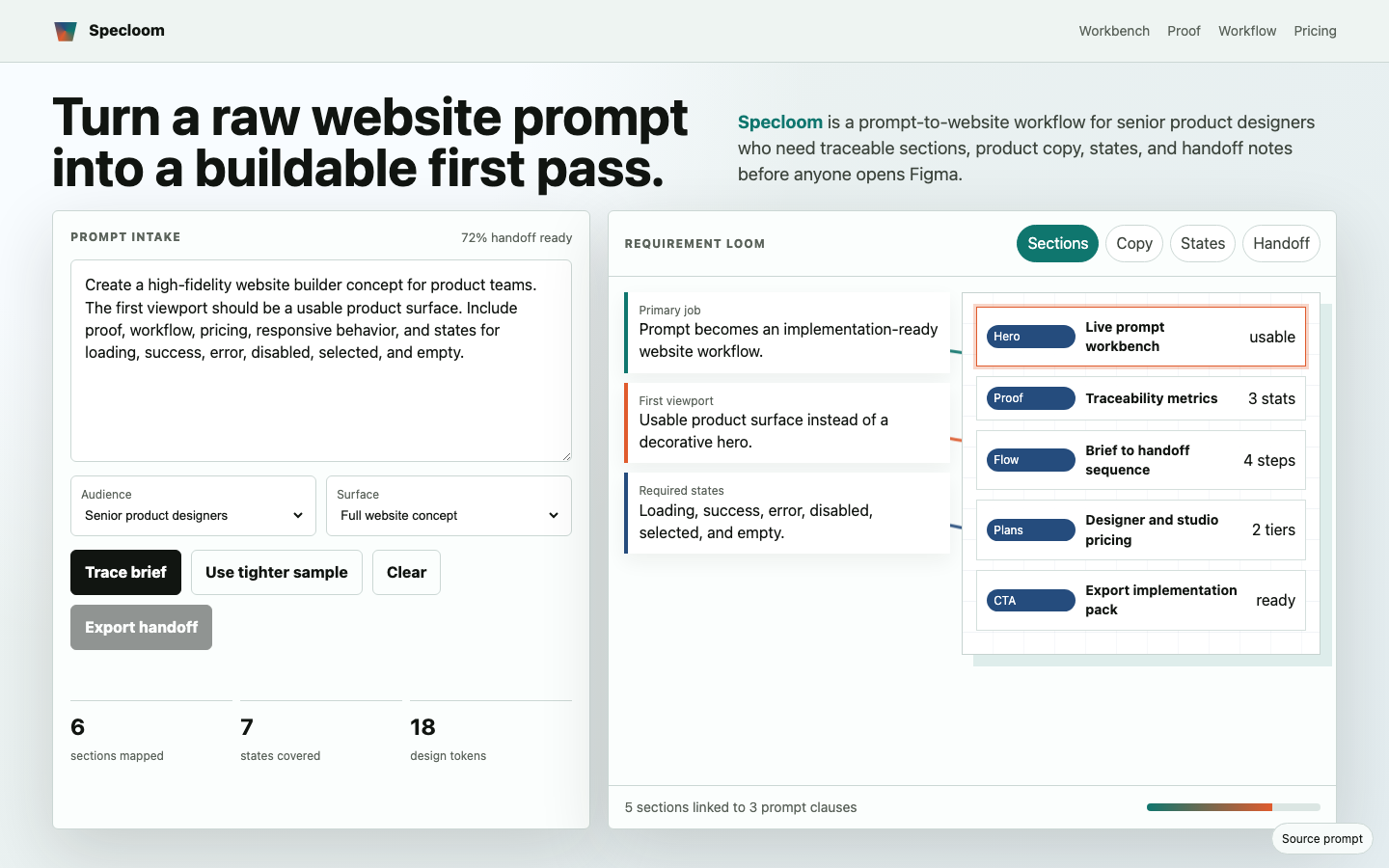 Full Website Concepts visual preview for Implementation Ready Prompt To Website Builder Workflow