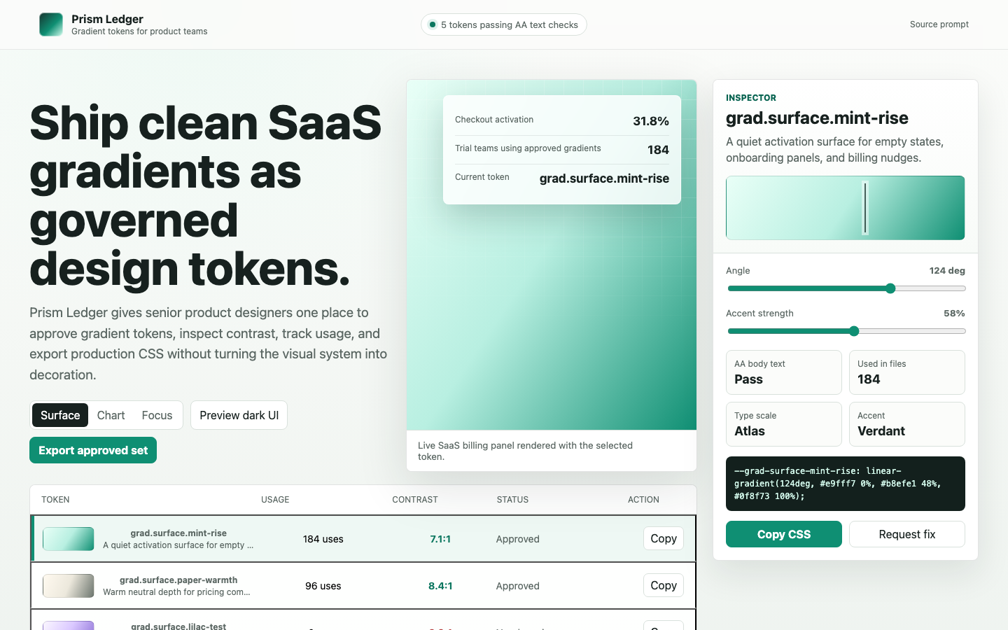 Gradients and Visual Systems visual preview for Clean Gradient System for SaaS