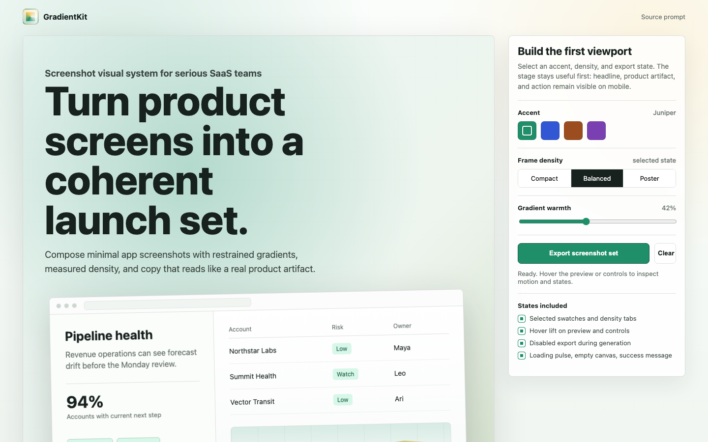 Gradients and Visual Systems preview for Minimal App Screenshots for SaaS