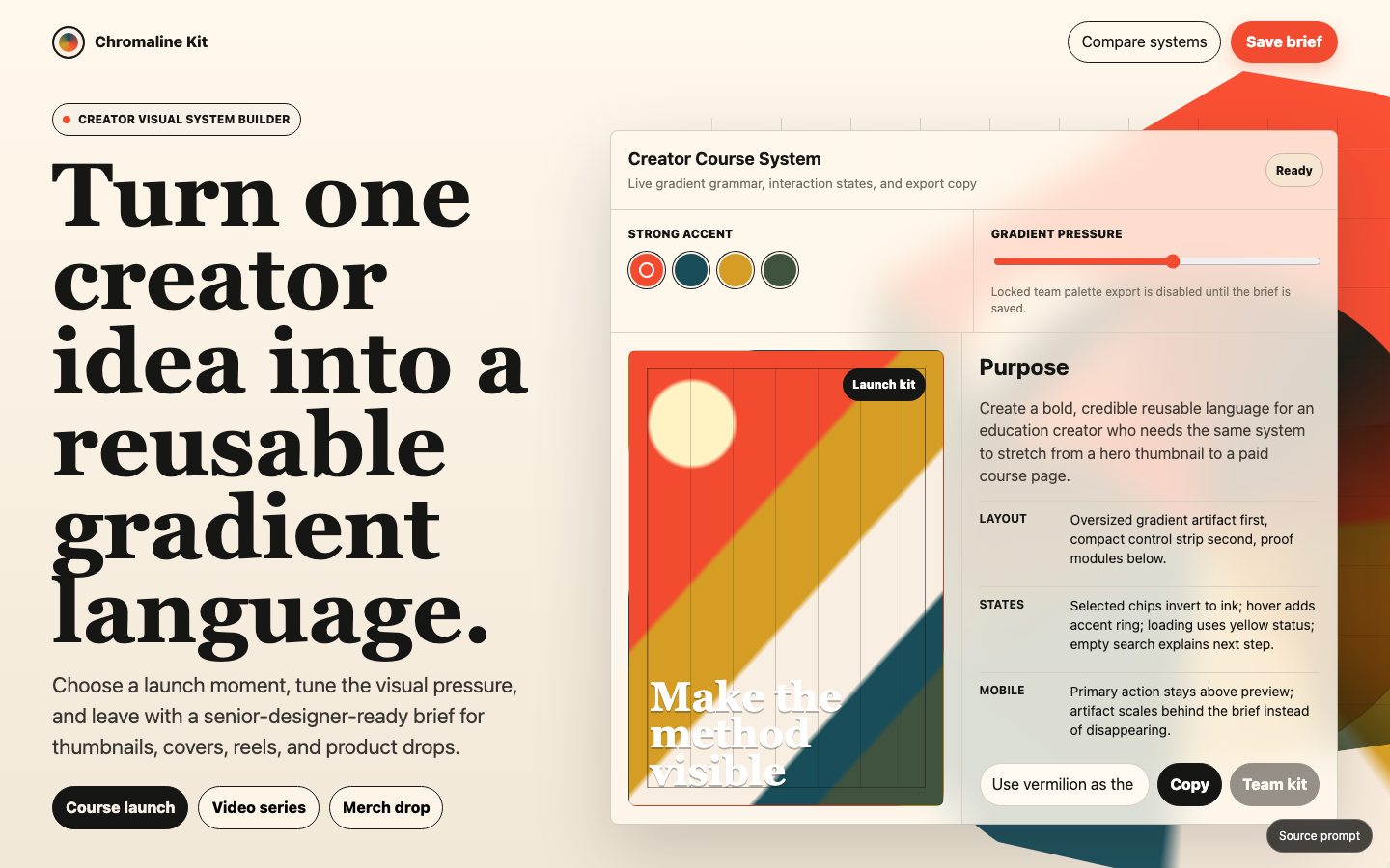 Gradients and Visual Systems preview for Bold Reusable Visual Language for Creator