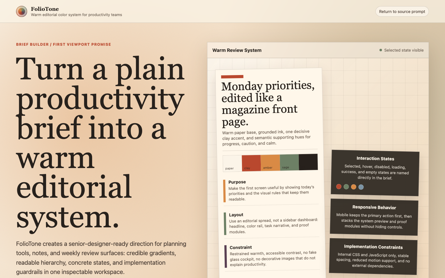 Gradients and Visual Systems preview for Warm Editorial Color System for Productivity