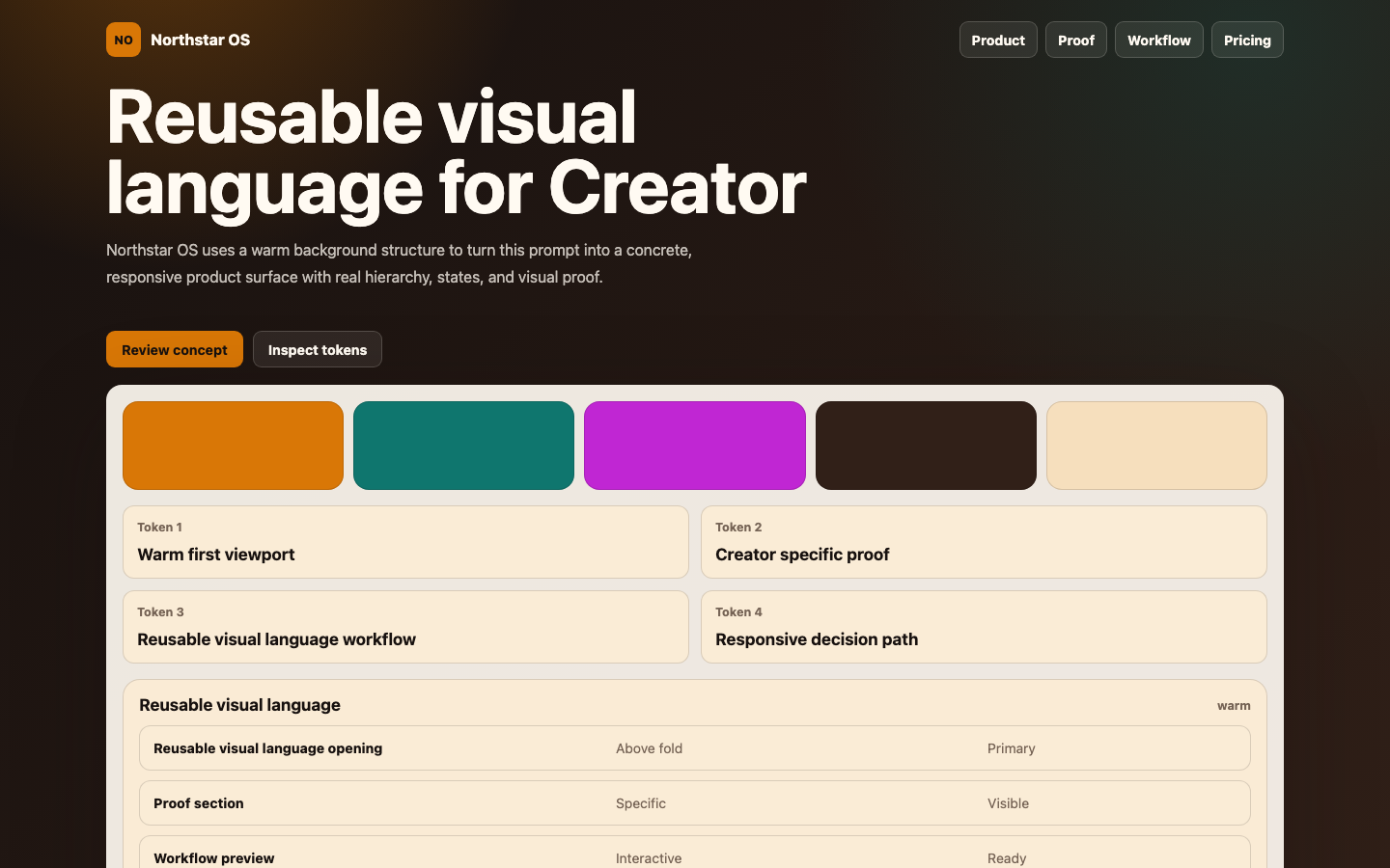 Gradients and Visual Systems preview for Warm Reusable Visual Language for Creator