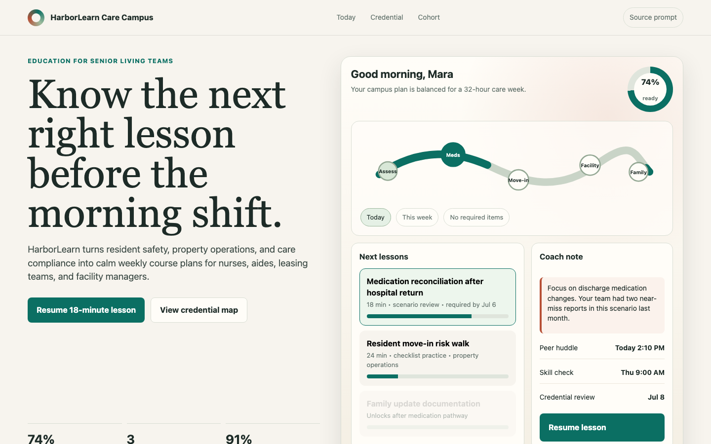 Healthcare, Education, Real Estate preview for Calm Course Platform Homepage for Education