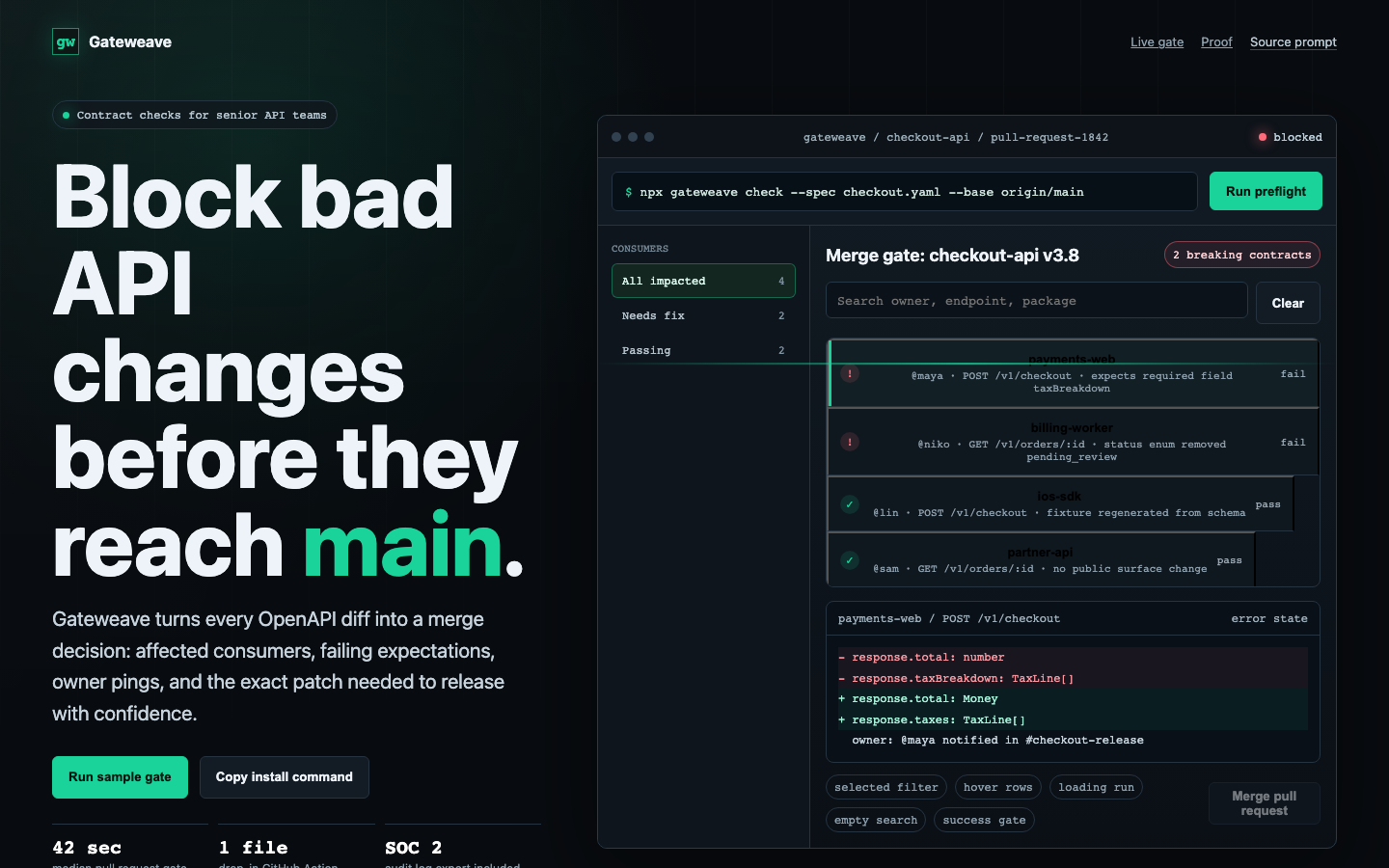 Hero Sections preview for Technical Developer Tool Hero