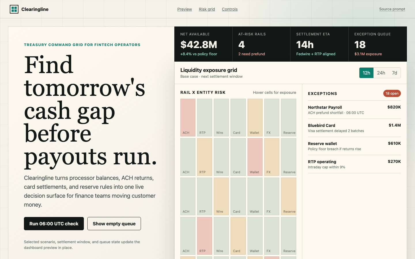 Hero Sections preview for Grid Based Dashboard Preview Hero for Fintech