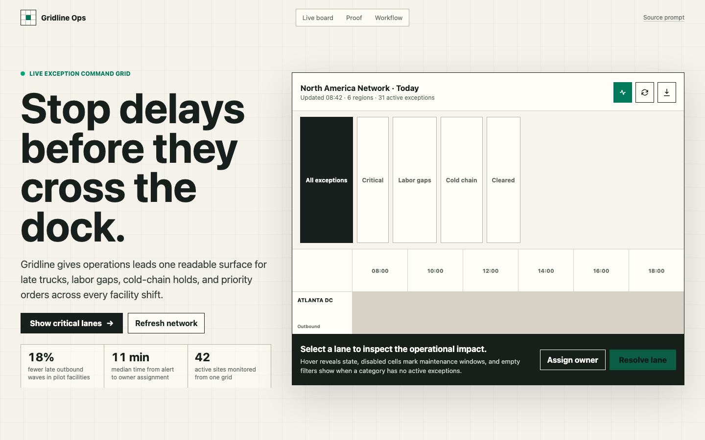 Hero Sections preview for Grid Based Dashboard Preview Hero for Operations