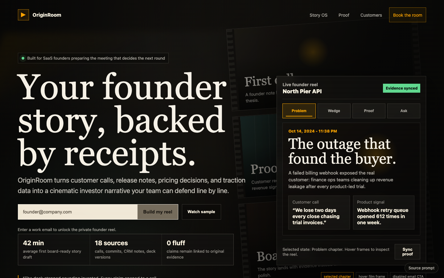 Hero Sections preview for Cinematic Founder Story Hero for SaaS