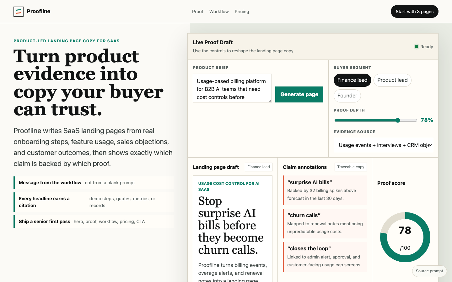 Landing Pages preview for Product Led Landing Page Copy for SaaS