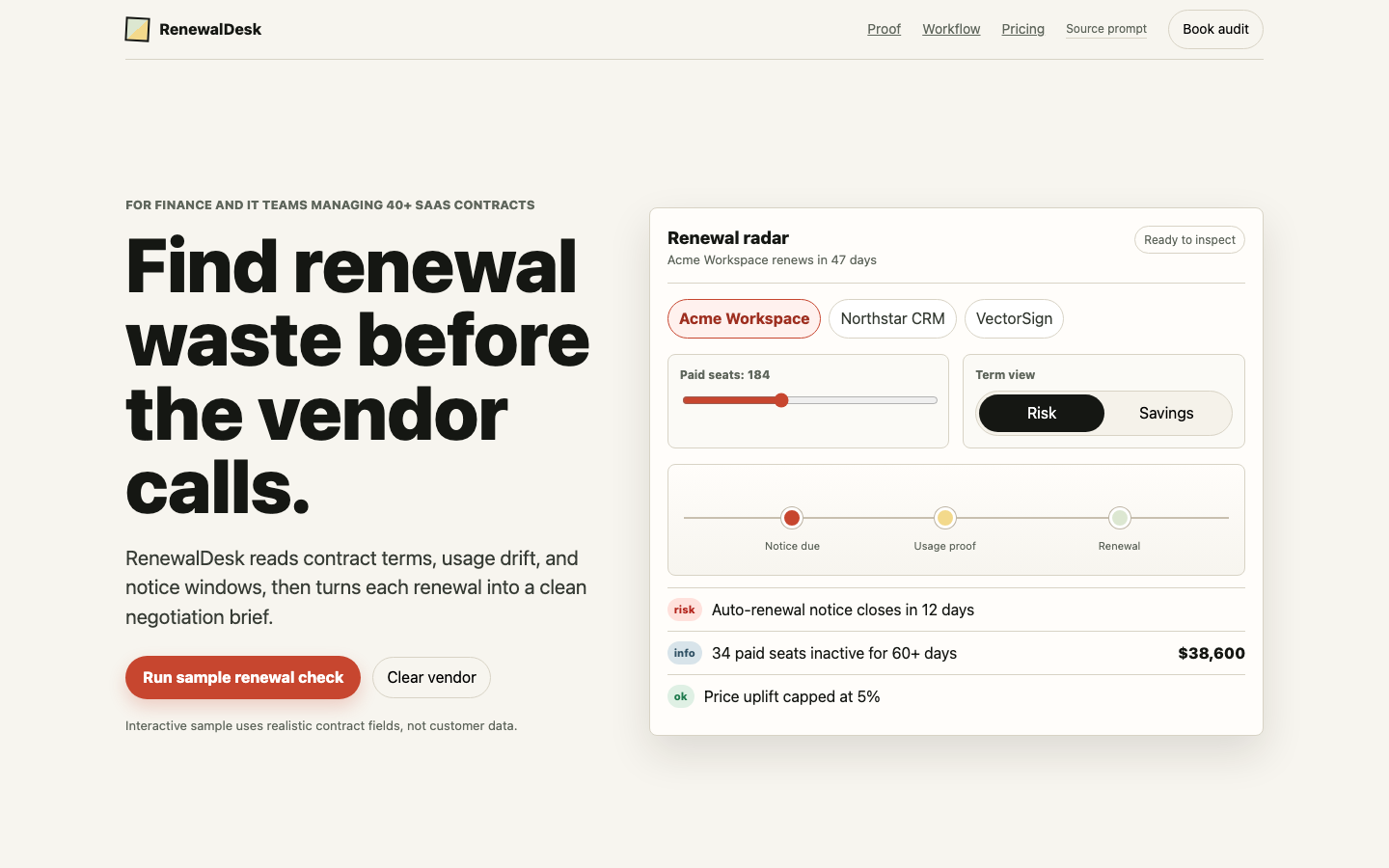 Landing Pages preview for Minimal Product Led Hero And Proof Page for SaaS