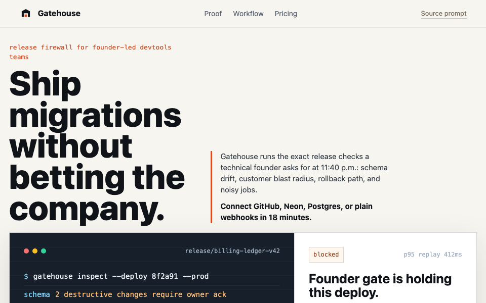 Landing Pages preview for Technical Founder Led Homepages for Developer tools