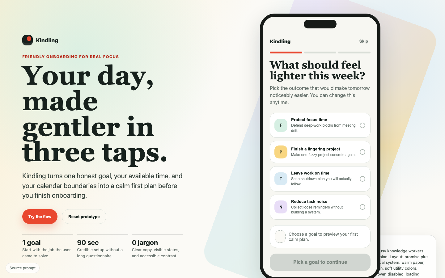 Mobile App Screens preview for Friendly Onboarding Flow for Productivity