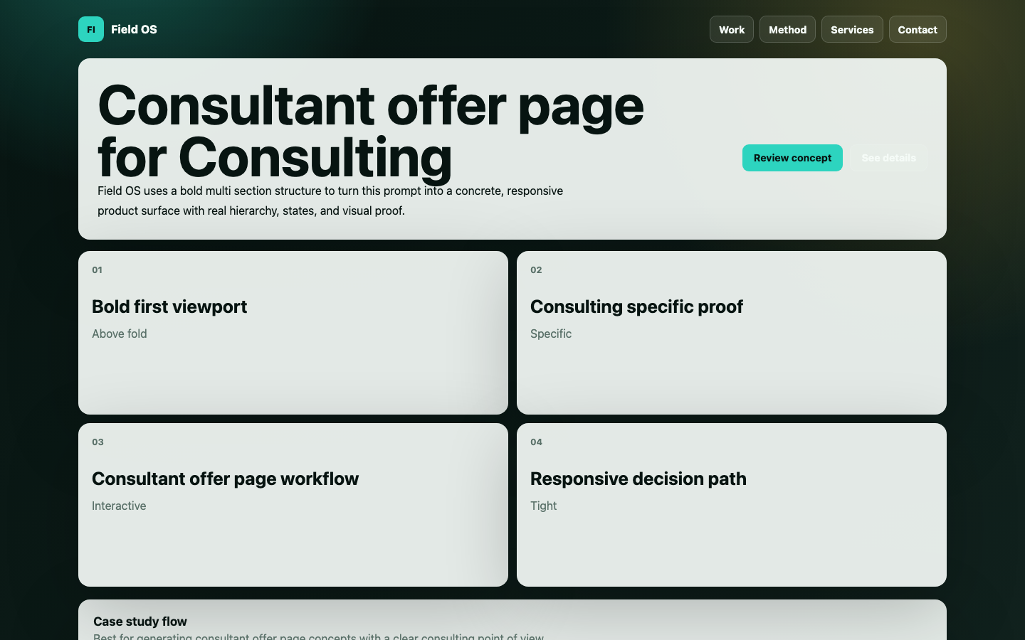 Portfolios and Agencies preview for Bold Consultant Offer Page for Consulting