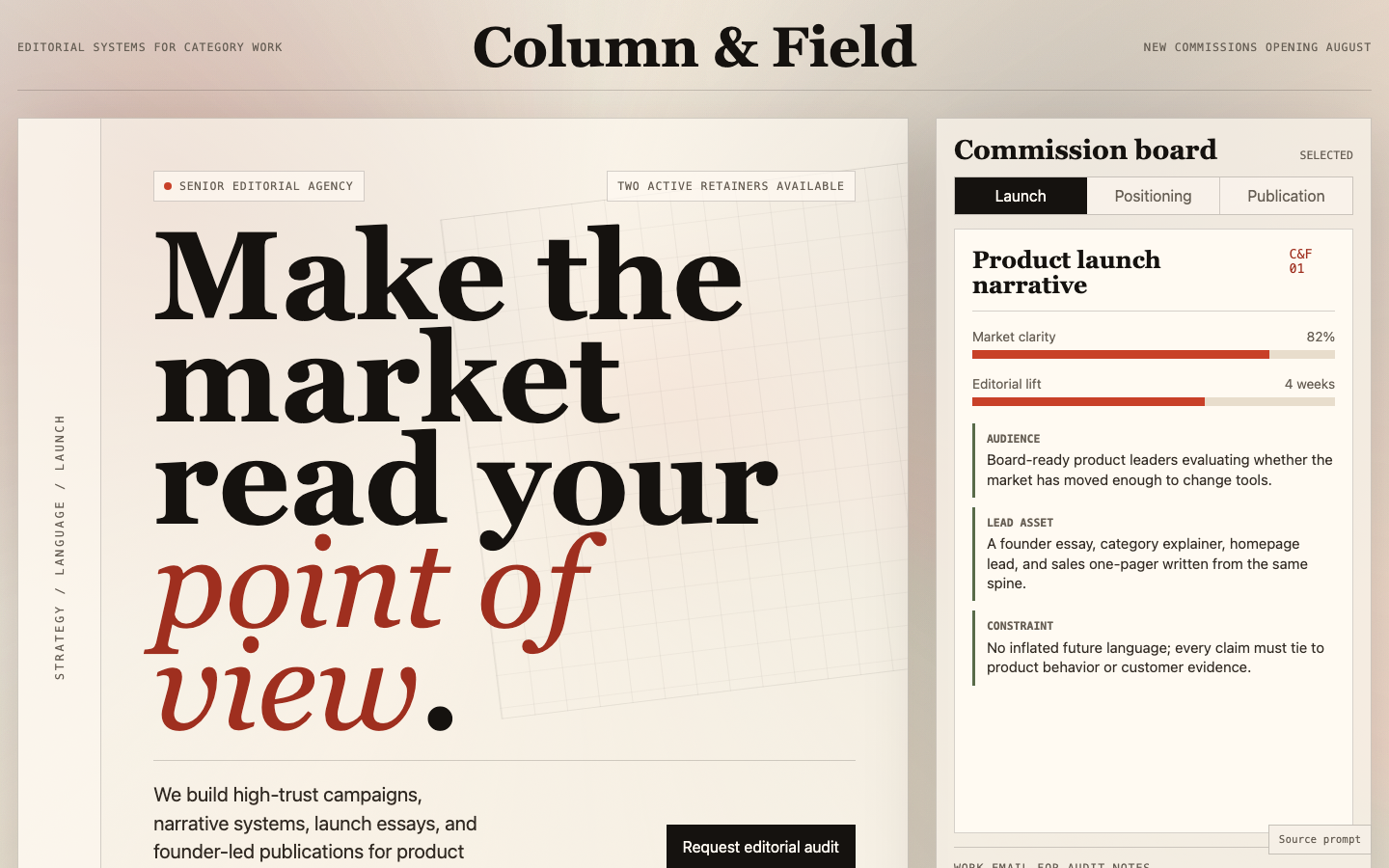 Portfolios and Agencies preview for Editorial Agency Websites for Agency